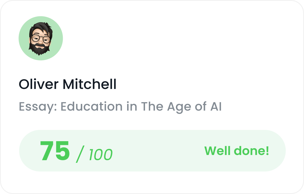 AI-powered grading interface